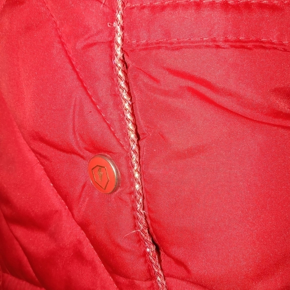 Protection system girls Red Full Zip Puffer Jacket with Faux fur hood Size 3 - Picture 2 of 10